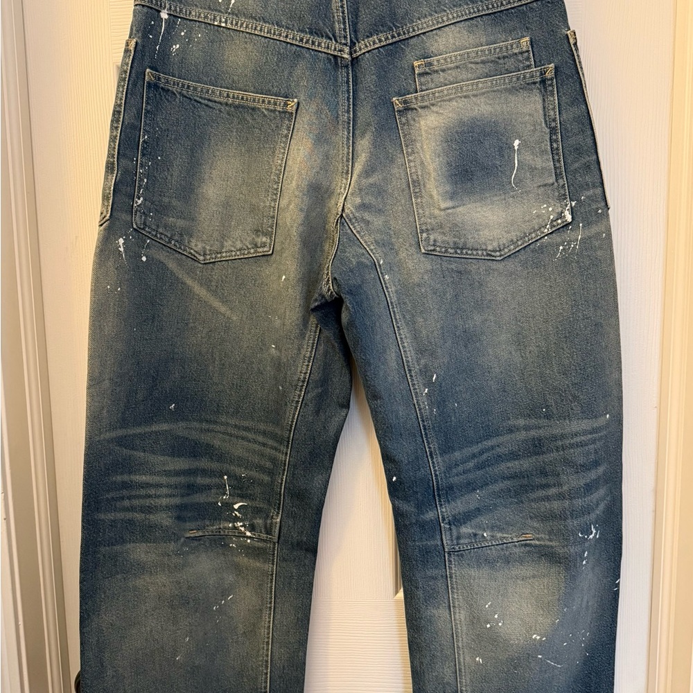 Free People Moxie low slung barrel jeans. Size 28 Distressed Timeless Blue. NWOT - Picture 3 of 6